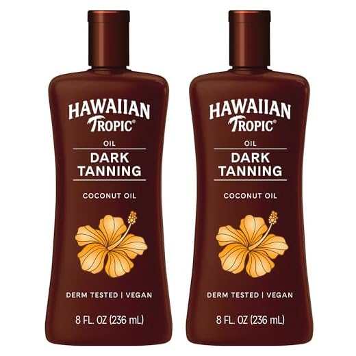 Hawaiian Tropic Dark Tanning Sun Care Moisturizing Oil 8 Ounces, 2 Count (Pack of 1)