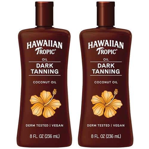 Hawaiian Tropic Dark Tanning Oil, 8 Fl Oz | Moisturizing Body Oil with Cocoa Butter, Tan Enhancer, 8...