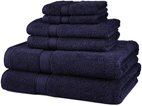 Pinzon 6 Piece Blended Egyptian Cotton Bath Towel Set - Navy