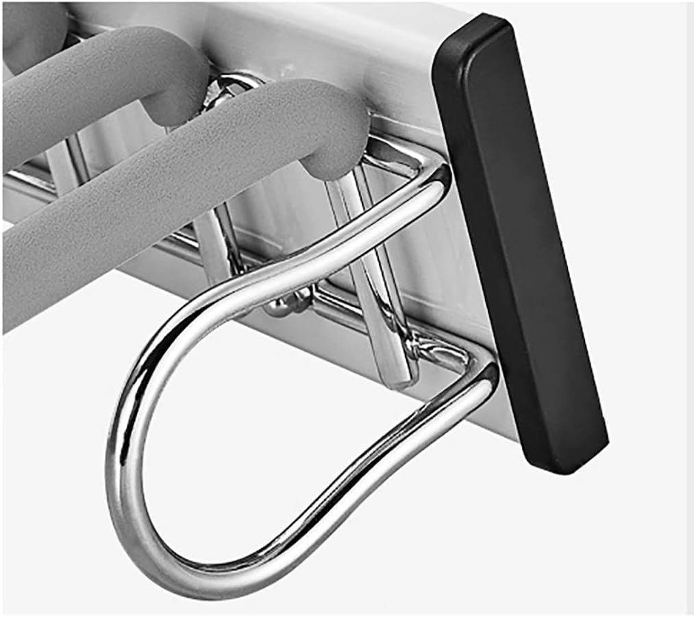 Trousers Rack,Extendable Tie Holder Hanger Rail,9 Pairs Pants Hangers for Wardrobe,White Right