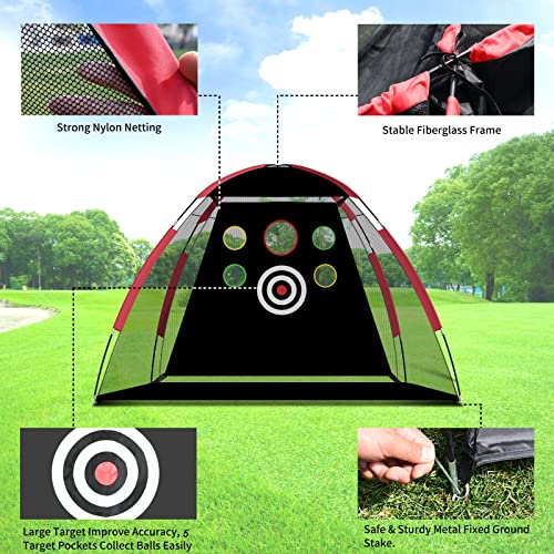 Barbella Golf Net Golf Practice Net With Golf Mat, Golf Hitting Aids Nets For Backyard Driving Chipping, Golf Driving Net Golf Swing Net Golf Training Aids With Target Cloth And Carry Bag #TOP2
