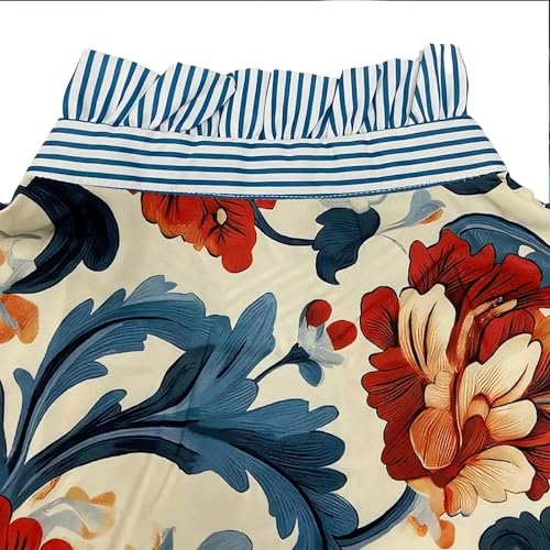 Floral Button-Down Shirts Striped Collared Office Blouses - Wrinkle-Resistant Workwear for Women (S-XL)​4