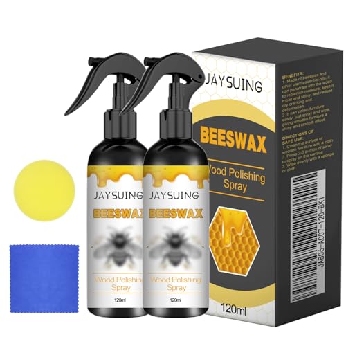 NUOKOU 2PCS Natural Beeswax Care Spray & Restorer, The Original Beeswax Spray, Wood Seasoning Beewax For Furniture Floor, for Furniture, Floor, Tables, Cabinets