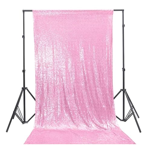 Toile de fond rose bébé à paillettes pour masquer un mur triste en fête