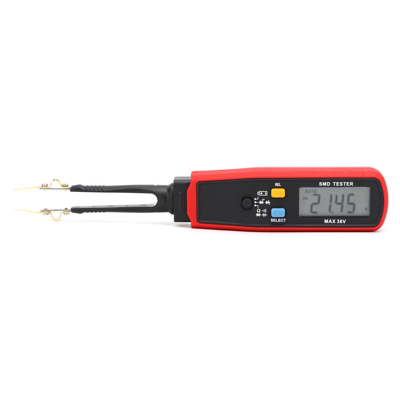 Multímetro UT116C, Probador Compacto y Versátil para Pruebas de Diodos de Capacitancia de Resistencia SMD para Ingenieros Electrónicos, Rojo y Gris, 1 Unidad