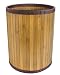 Ginsey Bamboo Waste Basket with Dark Brown Trim