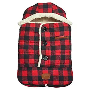 Urban Bundleme, Canopy Style Bunting Bag to Protect Baby from Cold and Winter Weather in Car Seats and Strollers, Buffalo Plaid, Infant
