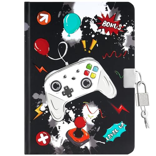 WERNNSAI Luminous Game Kids Diary for Boys, Secret Diary with Lock and Keys, Kids Journal Notebook Birthday Christmas Gift for 6 7 8-12 Year Old Boys,...