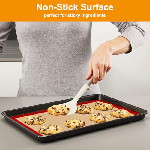 2 Stück Silikon Backmatte für Backblech, 30x40 cm Silikonmatte Backofen BPA Frei, Backunterlagen, Antihaftbeschichtung Silikonbackmatte, Wiederverwendbare Backmatte für Brot, Macarons, Kekse, Pizza