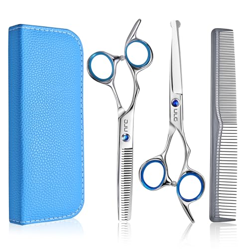 ULG Hair Cutting Scissors for Kids, Safety Round Tip Baby Hair Cutting Kit, Haircut Scissors Set with Thinning and Cutting Shears, Comb & Storage Bag,...