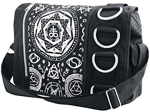Banned Alternative Pentagram Unisex Mochila Bandolera Negro, 100% algodón, [Effekte/Besonderheiten] +