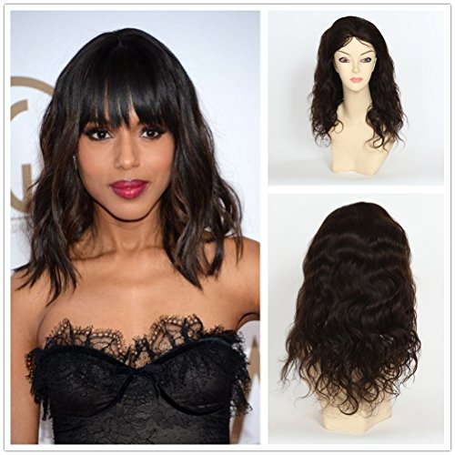 Wigsroyal Brazilian Virgin Hair Lace Wigs 16 Inch, Natural Color Lace Wigs With Baby Hair