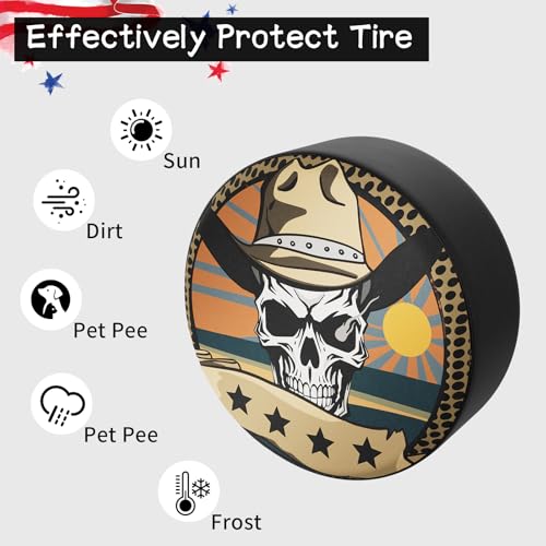 Image of OFFCURVE Spare Tire Cover Thickening PVC Leather Automotive Wheel Cover Universal Fit for Jeep, Trailer, RV, SUV, Truck, Tough Tire Wheel Soft Cover Waterproof Sun Rain Snow Tire Protector, 15 Inch