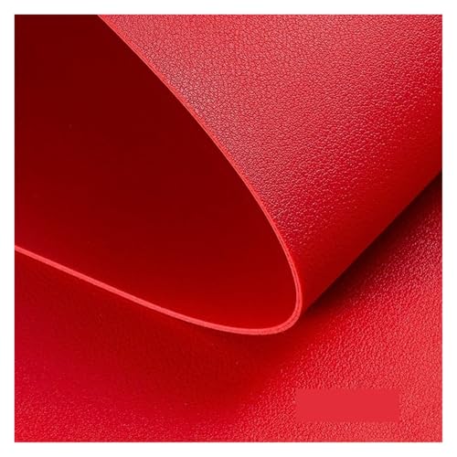 Tissu cuir double face rouge 30x135cm en rouleau de similicuir PU
