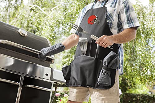 Image of Picnic TIME BBQ Apron Tote Pro Grill Set, (Black with Gray Accents)