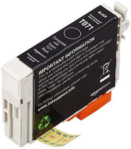 AmazonBasics - Cartucho de tinta regenerado, Epson T071, negro