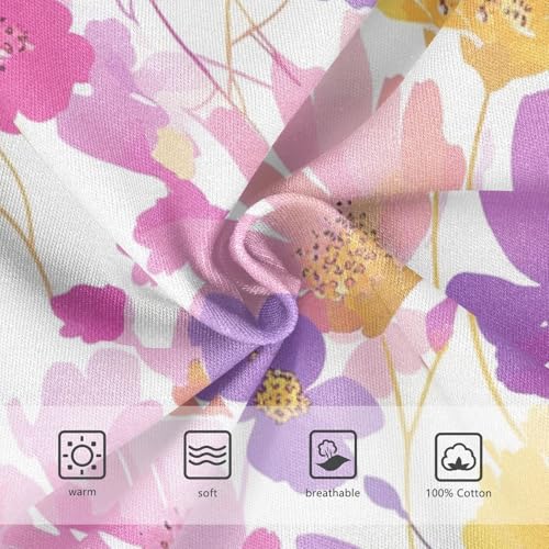 Watercolor Flowers Floral Pattern Little Boys Pure Cotton Kids Underwear Cute Children Undies3