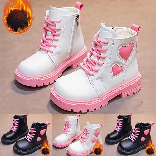 Girls Ankle Boots Side Zipper Combat Boots Non Slip Cowboy Boots Cute Short Boots for Toddler Little Kid Big Kid4