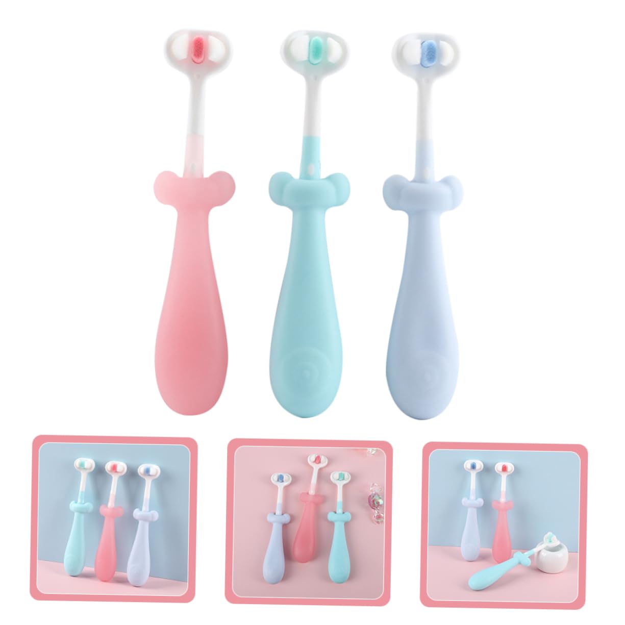 15piezas Cepillos De Dientes Infantiles Cerdas Suaves Diseño Antideslizante y Atractivo Para Niño Niña Cepillo De Dientes Para Bebés y Niño Niña Para Cuidado Oral Diario