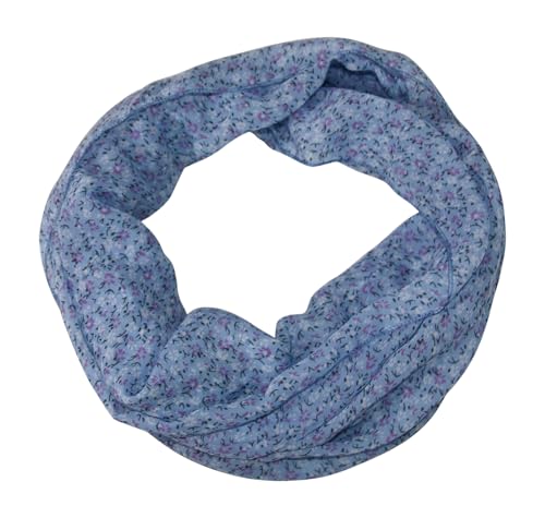 beybey® Blümchen Damen Loop Schal aus Seide und Baumwolle und in herrlichen Farben. (hellblau)