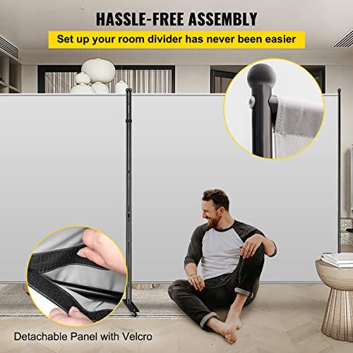 Vevor Office Partition 142" W X 14" D X 72" H Room Divider Wall 2-Panel Office Divider Folding Portable Office Walls Dividers With Non-See-Through Fabric Room Partition Gray For Room Office Restaurant #TOP5