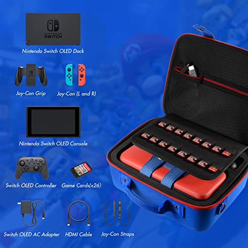 Xcsource Carrying Case For Nintendo Switch Oled, Cute And Deluxe, Protective Hard Shell Carry Bag For Nintendo Switch Oled Console & Accessories(Red) #TOP1