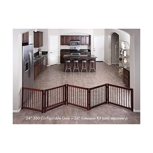 PRIMETIME PETZ 33237-E6 Extension Kit for 360 Configurable Walk Through Folding Pet Gate,Walnut,24" – Bild 5