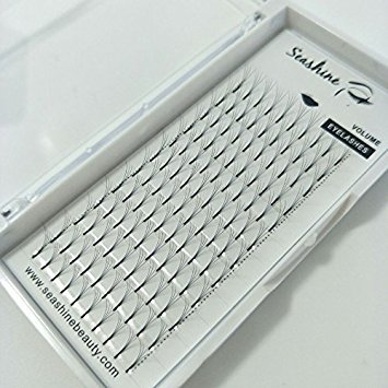 4D Premade Fans Eyelashes By Seashine 10-14mm Long Thickness Soft Fake Eyelash Extensions For Sale Pre Fanned Russian Volume Eyelashes Wholesale (12mm)