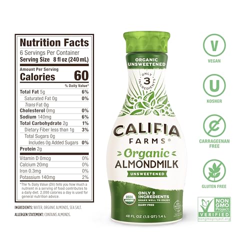 Califia Farms 0813636023356 Organic Unsweetened Almond Milk thumb #5