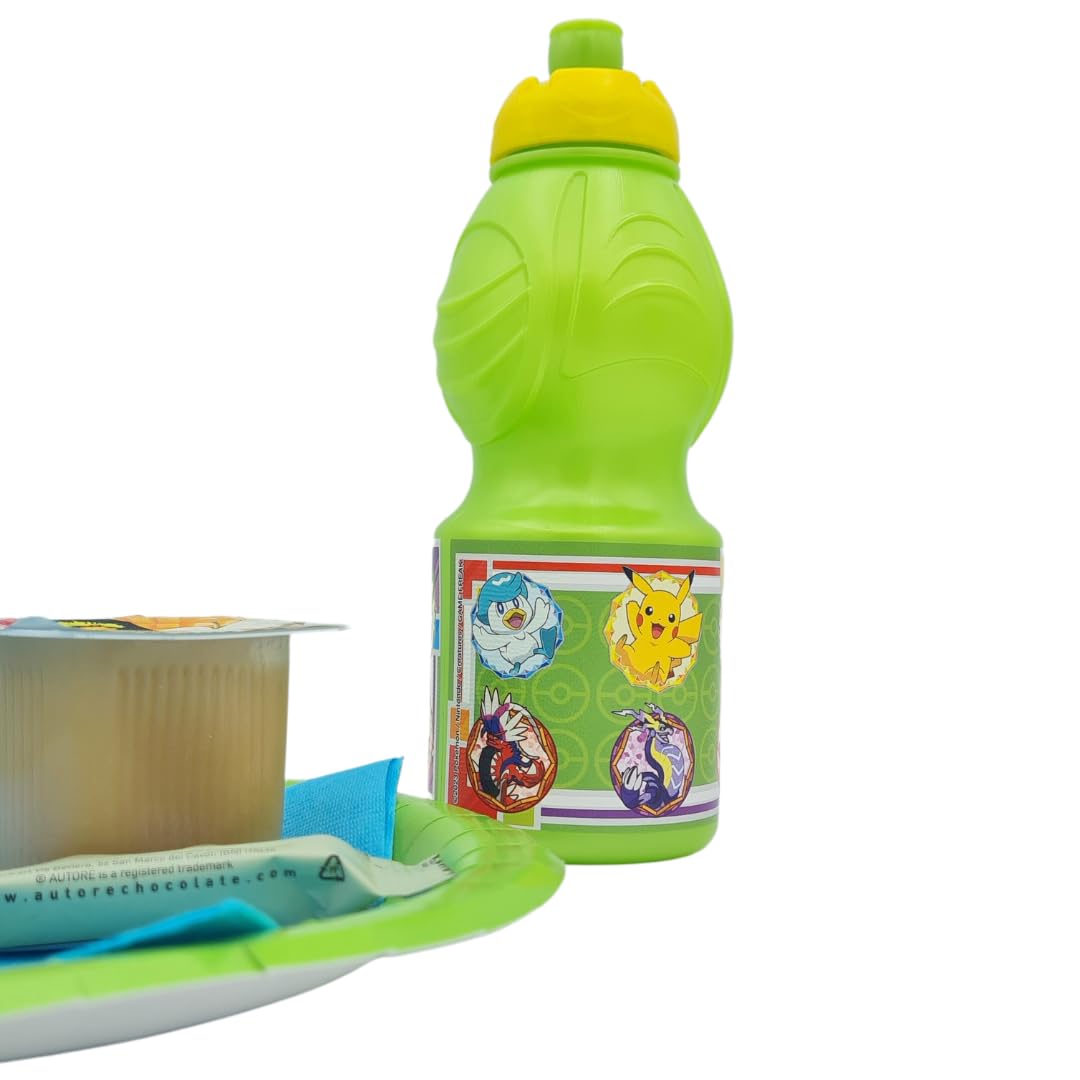 Stor - Pokemon Kids Plastic Drinking BPA Free Water Bottle - Leak-Proof Lid - Green - 400 ML - Image 4