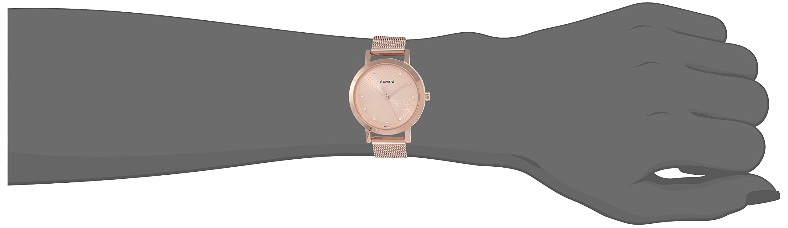 Sonata Linnea Quartz Analog Rose Gold Dial Rose Gold Stainless Steel Strap Watch for Women - NR8174WM02 3