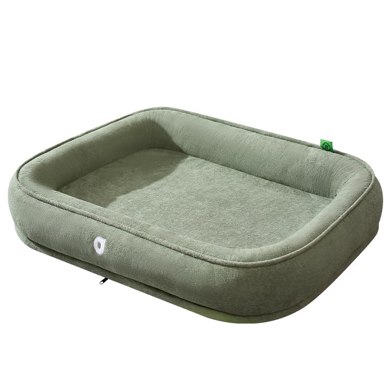 THGILNUS Cama para Perros Verde Aguacate, Colchón Lavable Impermeable con Soporte Ortopédico, Cama Ecológica Antideslizante para Mascotas Grandes (XL(75 * 60) cm)