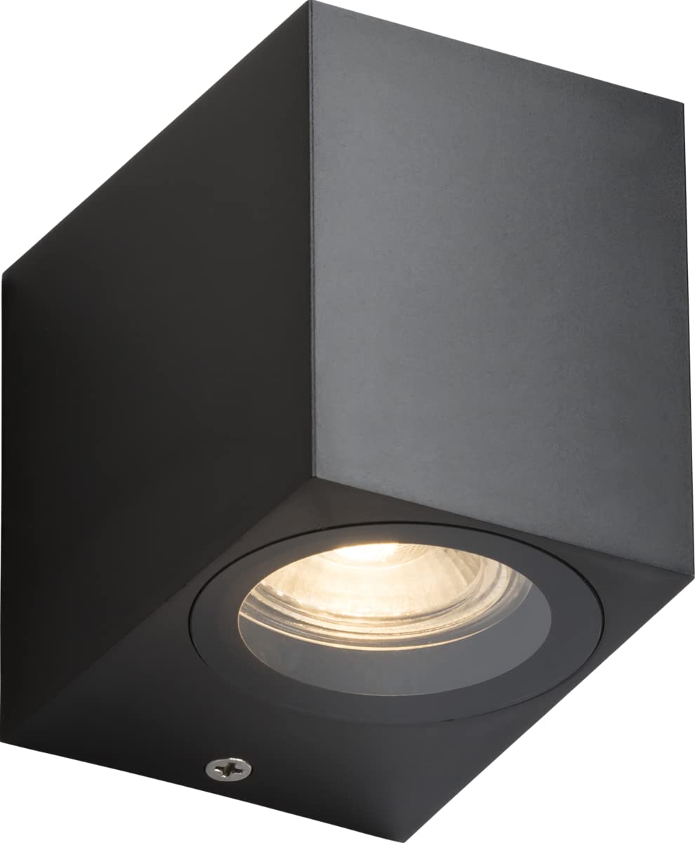 Knightsbridge Alana - 230V IP65 GU10 Polycarbonate Single Wall Light - Black