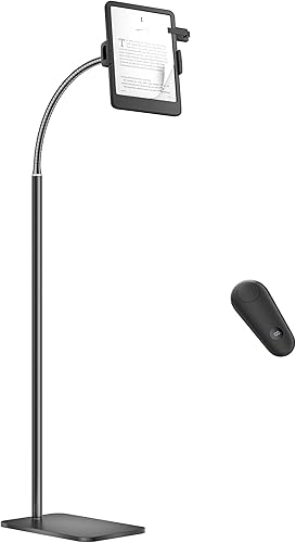 Miniatura 1 de Soporte para Kindle con girador de páginas remoto para leer en la cama, soporte para tableta con cuello de cisne ajustable, compatible con