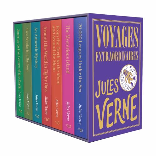 Image of Voyages Extraordinaires by Jules Verne: Collection of 7 Boxed Set (Journey to the Center of the Earth, Around the World in 80 Days, 20,000 Leagues Under the Sea & More)