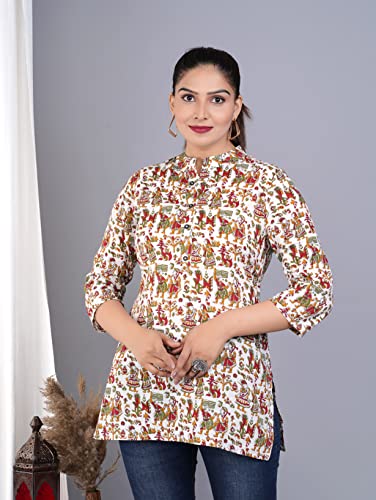 Image of Jikonet Women's Printed Rayon Straight Short Kurti