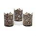 Hosley Set of 3 Black Finish Metal Candle Holder 4 Inch High Lattice Cut Lantern Ideal Gift for Votive Gardens LED Tealights Weddings Spa Reiki O3