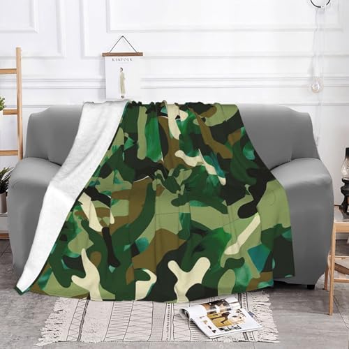 Couverture en flanelle camouflage 200x150 cm jeté de canapé chaud