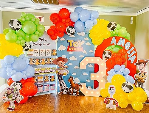 Baolaiballoon 143 Toy Inspired Story Balloon Garland Kit Cow Pattern Printed Blue Yellow Red Green Latex Balloons For Kids Birthday Party thumb #6