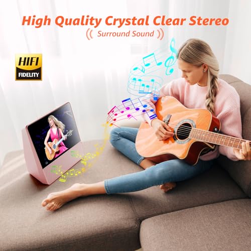 Image of ROADOM 9.8 inch Portable DVD Player with Screen, 7'' HD 1024*600 Digital Screen, 4000 mAh Rechargeable, Hi-Fi Stereo Sound, Remote Control, Sync TV,Resume Playback, DVD /CD /Bluetooth /USB /Line /Timer /Repeat
