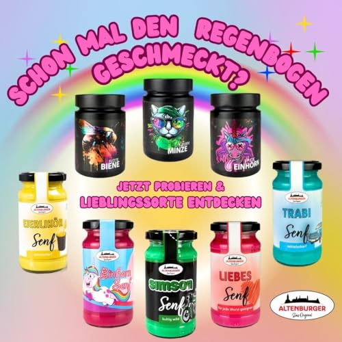 Trabi Senf - mittelscharfer, blauer Senf (200ml Glas)