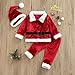 DAOLUAN Three Piece Children’s Clothes Fashion Santa Claus Long Sleeve Cardigan and Trousers & Hat (Red, 12-18 Months)