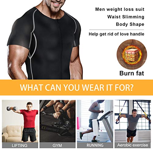 image for TAILONG Neoprene Sweat Suit Weight Loss Shirt Men Exercise Clothes Sau