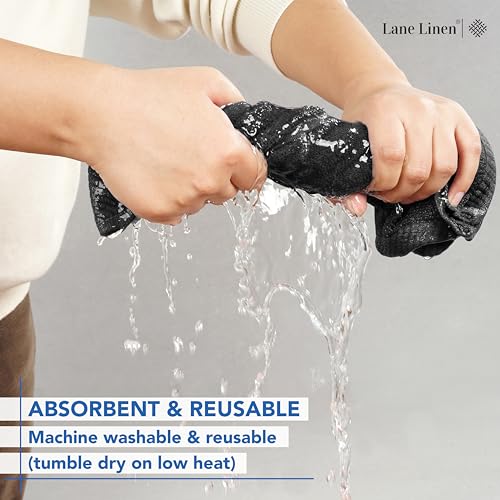 Image of Black Hand Towels for Bathroom - 6 Pack (16 inchx28 inch), 100% Ringspun Cotton Hand & Face Towel - Soft, Prevent Fraying, Fade and Shrink Resistant - Daily Use Gym Towels for Men & Family Bathroom Hand Towel