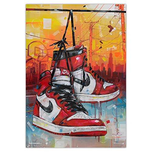 Poster Air Jordan 1 Chicago Jos Hoppenbrouwers idée cadeau déco sneakerhead