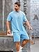 Babioboa Mens Co ords set Short Sets 2 Piece Outfits Fashion Summer Tracksuits Casual T Shirt and Short(Light Blue,L)