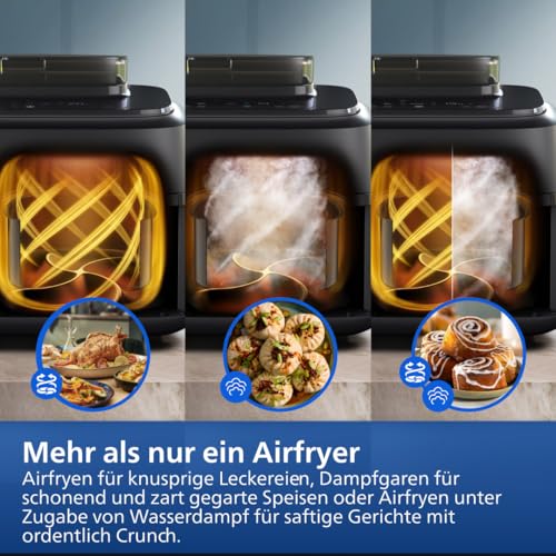 Philips Steam Airfryer 5000 Heißluftfritteuse, Schwarz, 9 L – Ansicht 4