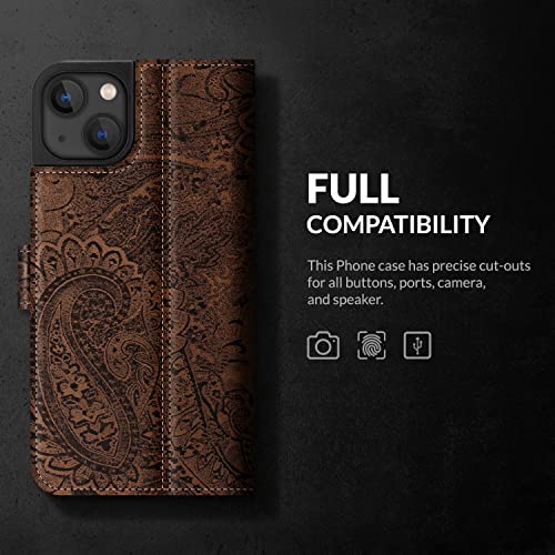 Surazo Leather Wallet Mobile Phone Case Compatible with Apple iPhone 14 Plus - Image 4