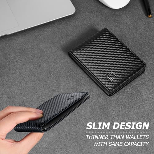 Image of Gostwo Mens Wallet RFID Blocking Slim Minimalist Bifold Wallet with ID Window & Business Card Holder, Thin Front Pocket Design, Stylish Wallet for Men, Teen, Boyfriend, Husband