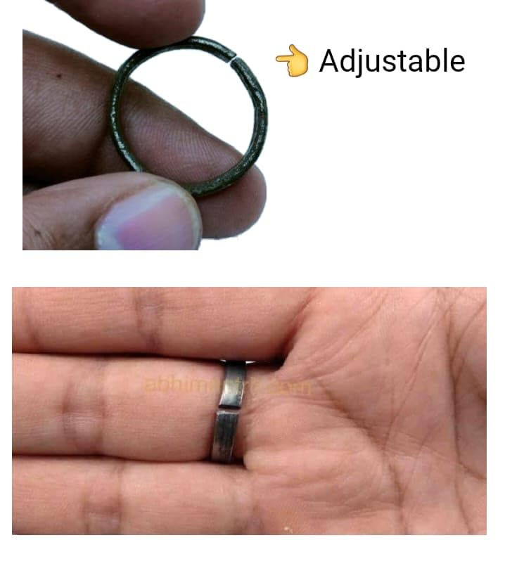 Image of Men's Black Horse Shoe Iron Ring - Adjustable